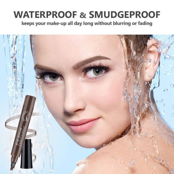 Waterproof 4-point eyebrow pencil kit with 3 stencils and 1 razor for precise - Picture 5 of 5